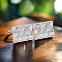 21 luminous clear Crystals Rectangle Cufflinks