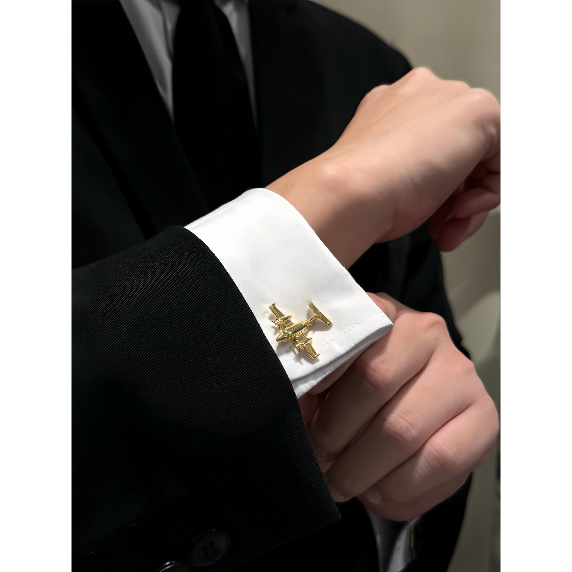 Azthom A32-350 Beechcraft-Raytheon B300 King Air 350 RAAF Cufflinks in Gold