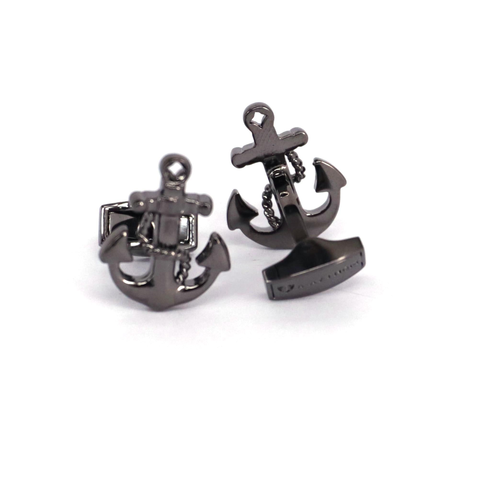 Nautical Anchor with Gun metal Cufflinks Azthom