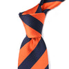 OroTie 8cm Stripes Tie in Navy and Orange