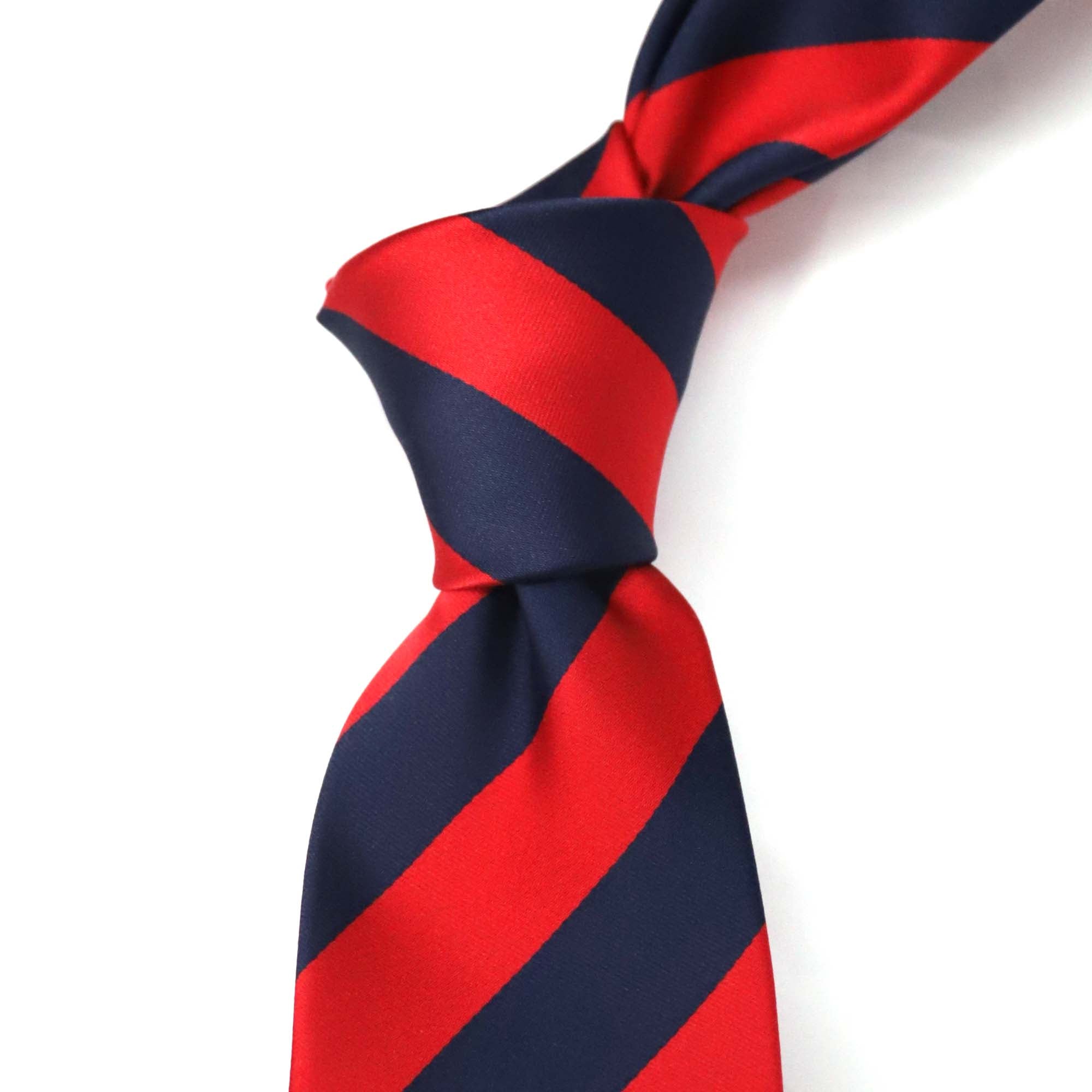 OroTie 8cm Stripes Tie in Navy and Red