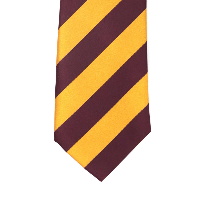 OroTie 8cm Stripes Tie in Golden and Maroon