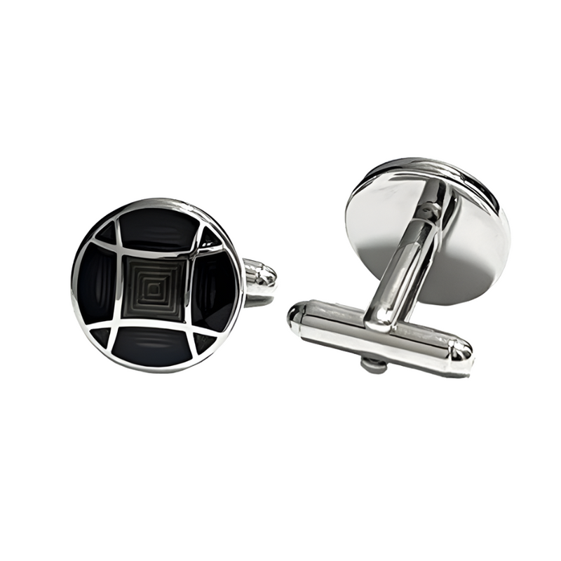 Dark Grey and Brown square Enamel Cufflinks ( Online Exclusive )