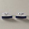 Fiber Glass rectangle Blue Cufflinks (Online Exclusive)