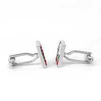 8 Gradient Light Red and Grey Crystal Cufflinks (Online Exclusive)