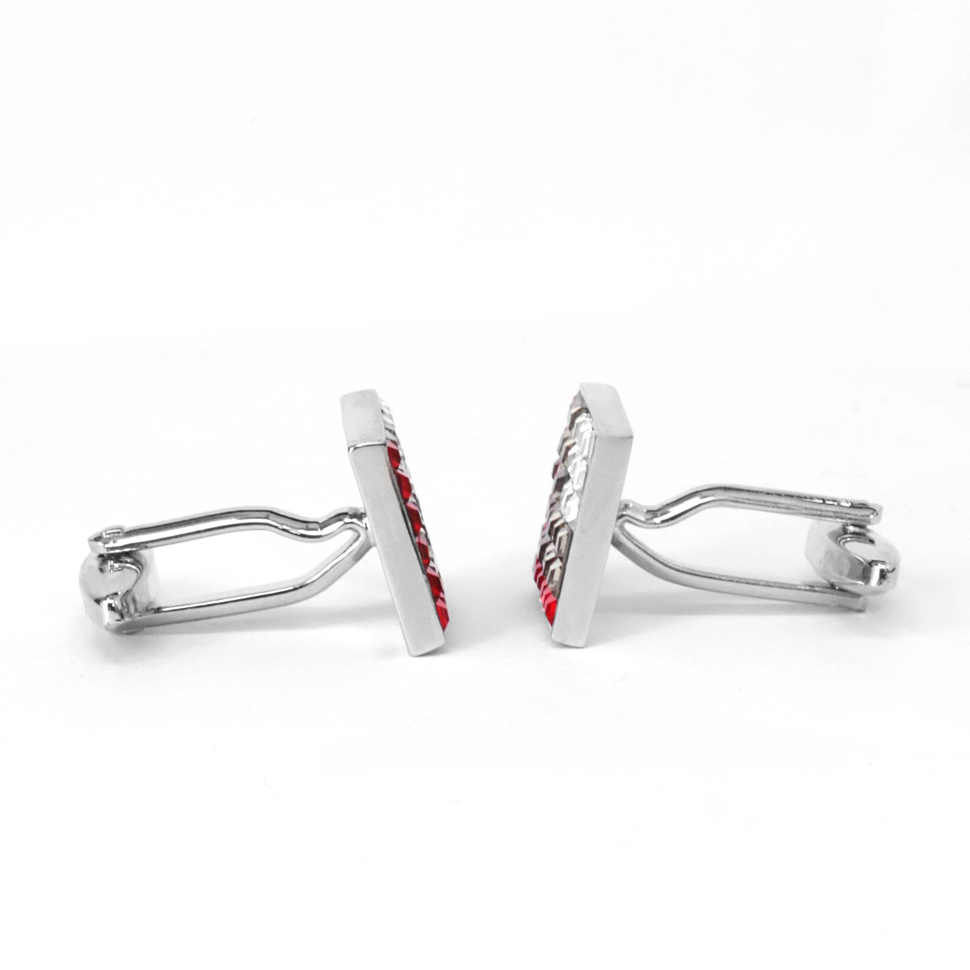 8 Gradient Light Red and Grey Crystal Cufflinks (Online Exclusive)