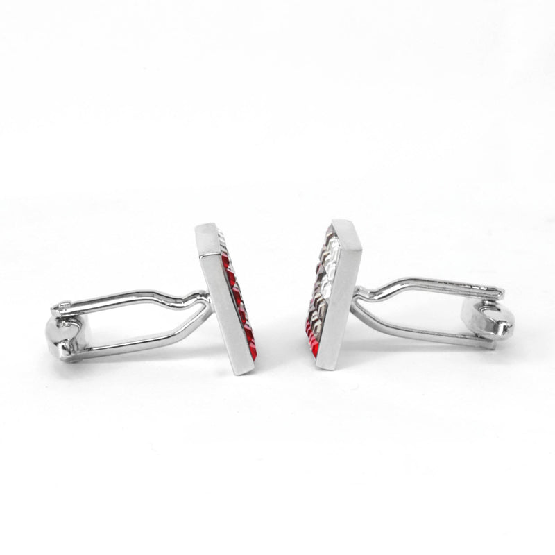 8 Gradient Light Red and Grey Crystal Cufflinks (Online Exclusive)