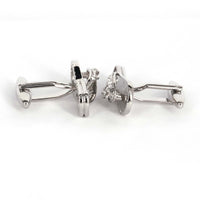 MarzThomson Silver and White crystal  Slipper Cufflinks (Online Exclusive)