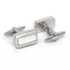 Rectangle MOP Cufflinks in  White