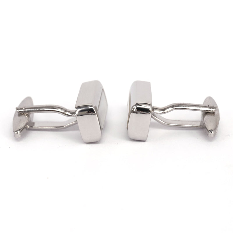 Rectangle MOP Cufflinks in  White