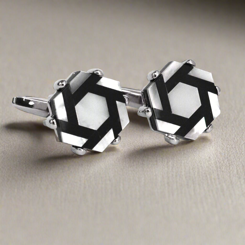 Orobianco L'unique Hexagon Mother-of-Pearl Cufflinks