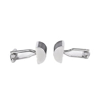 Rectangle Purple Enamel with Blue and silver Stripe Grill Cufflinks (Online Exclusive)