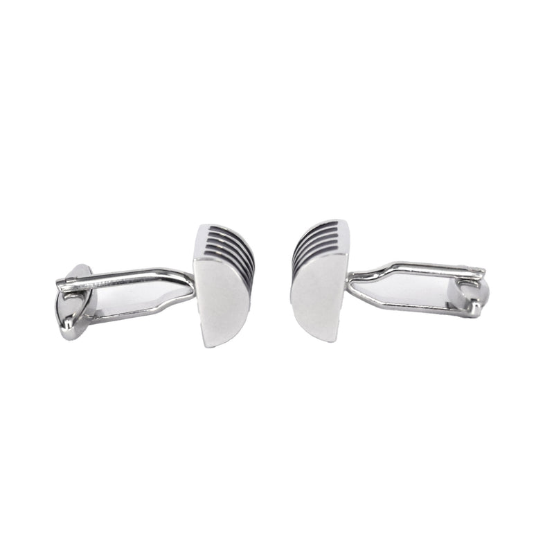 Rectangle Purple Enamel with Blue and silver Stripe Grill Cufflinks (Online Exclusive)