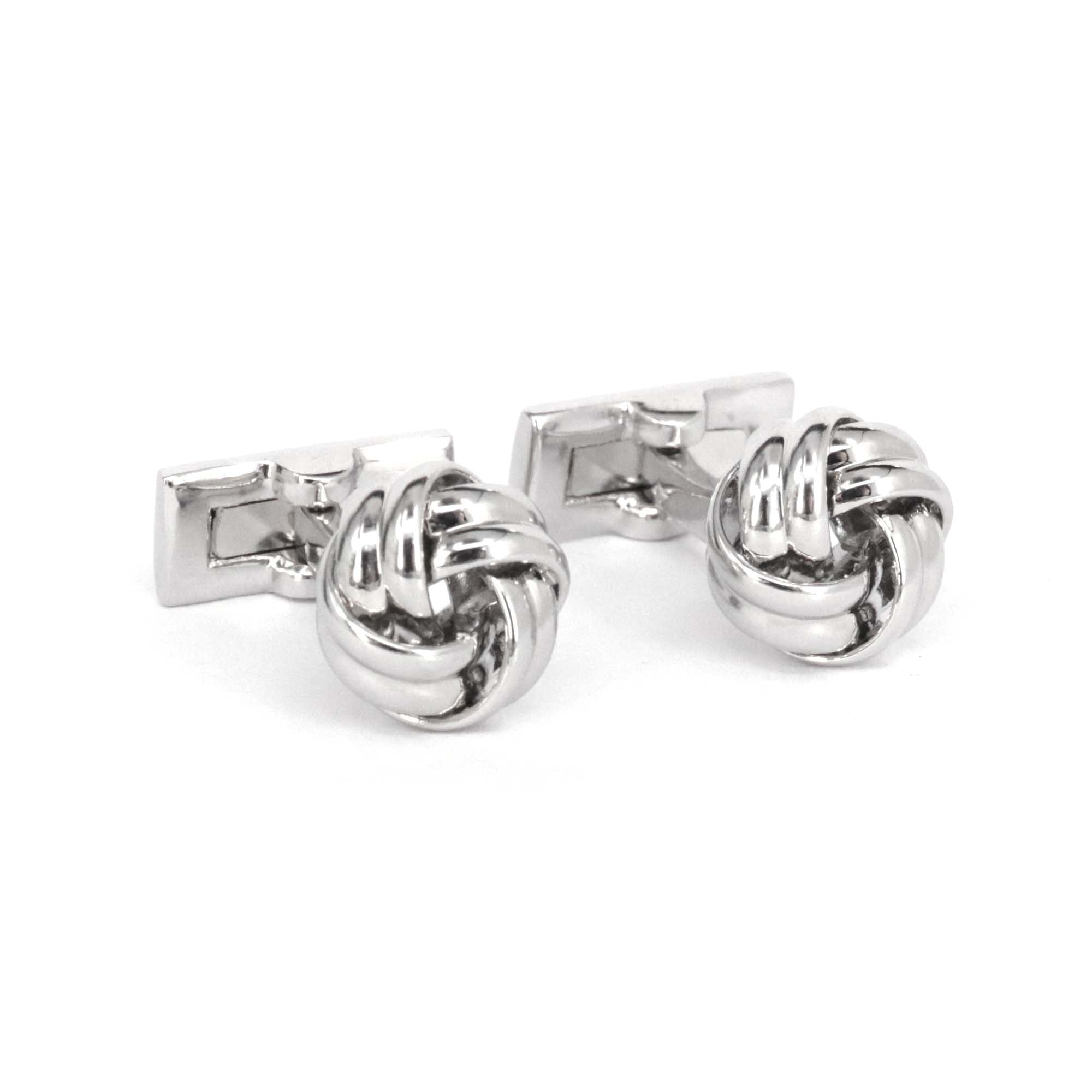 2 Wires Silk Knot in  Silver  brass cufflinks (Online Exclusive)