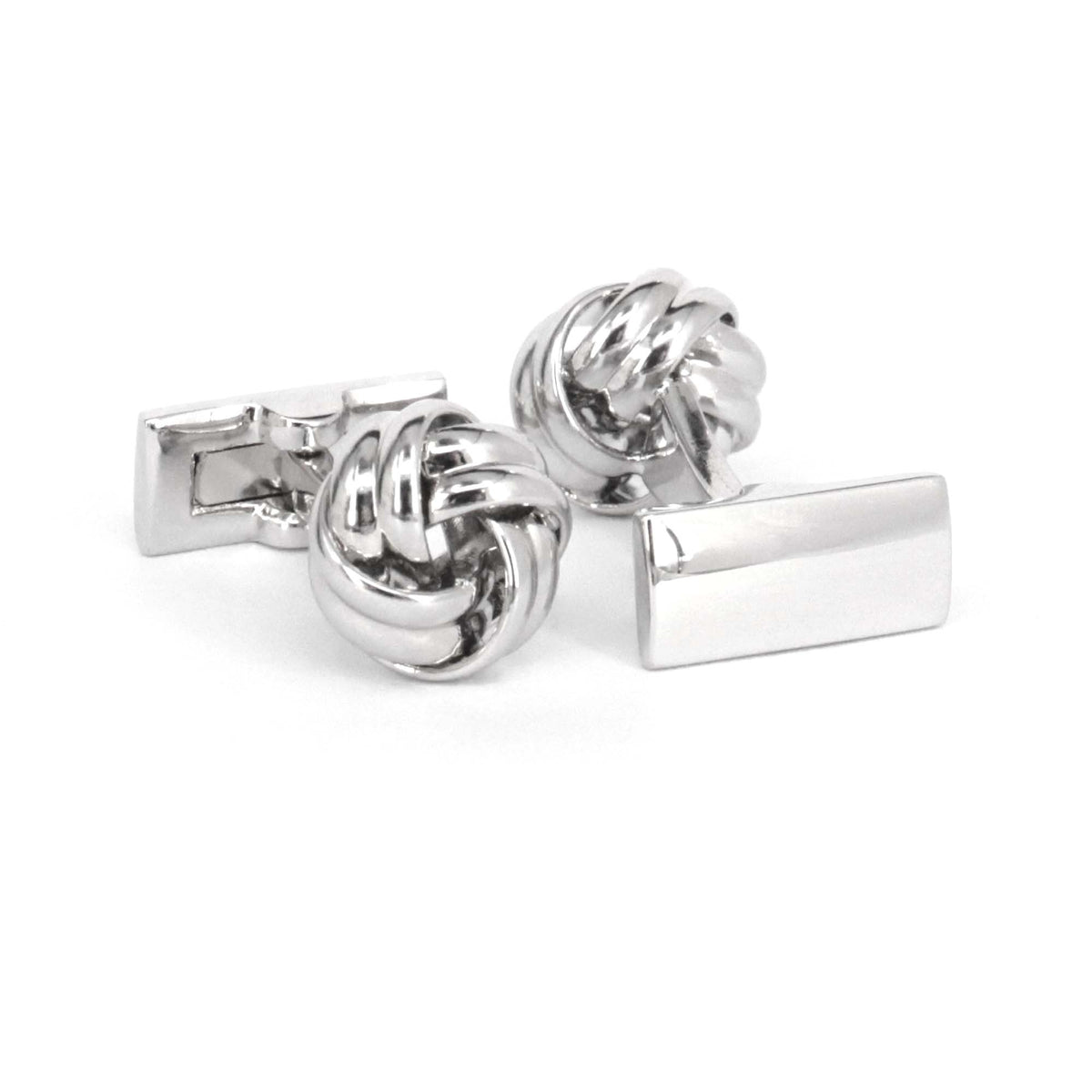 2 Wires Silk Knot in  Silver  brass cufflinks (Online Exclusive)