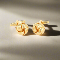 8 Wire Knot Gold Cufflinks