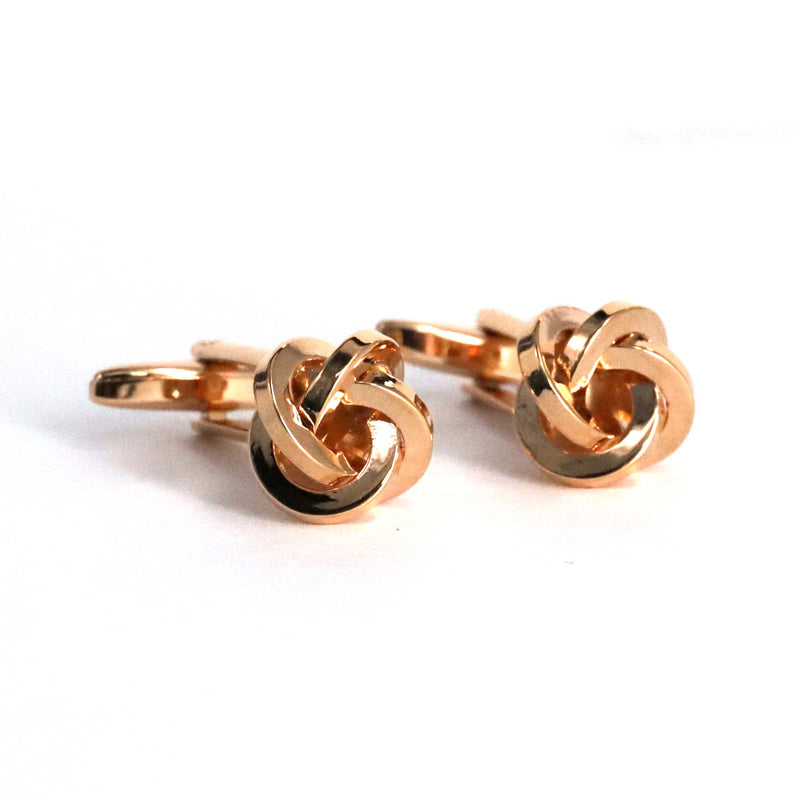 Rose Gold  Knot Cufflink with flat wire