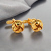 Gold Ribbed and Wire Knot Cufflinks (Online Exclusive)