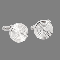 Round Spiral Cufflinks in Silver