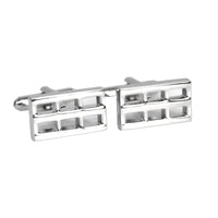 Silver Rectabgle Grill Cufflinks