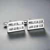Silver Rectabgle Grill Cufflinks