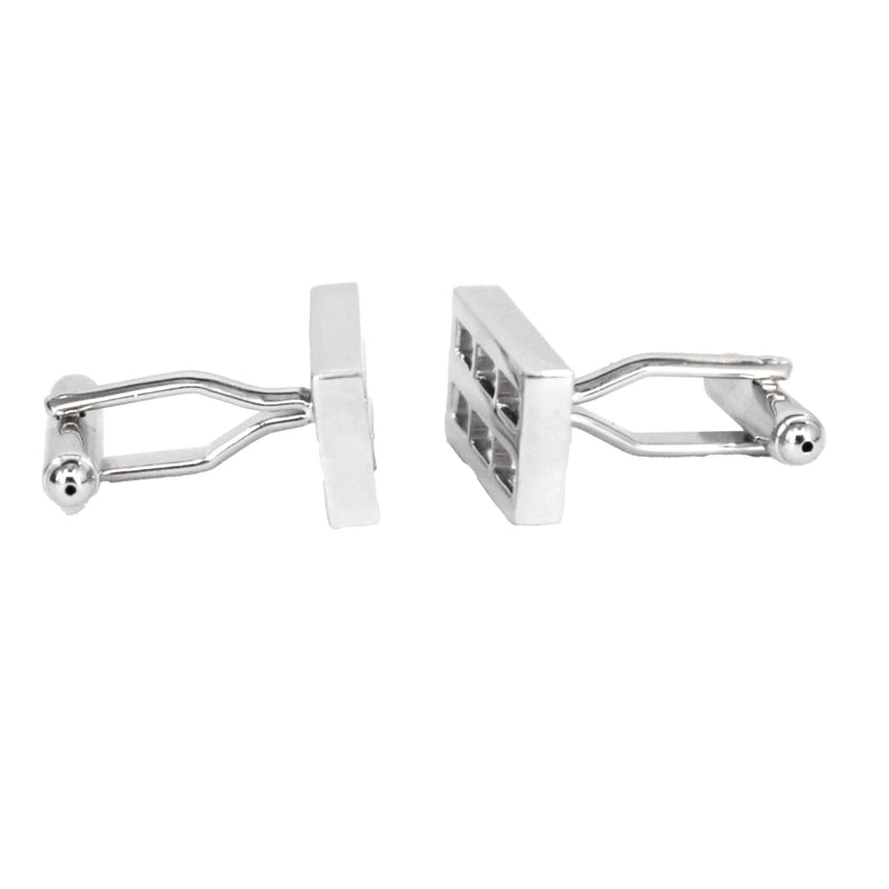 Silver Rectabgle Grill Cufflinks