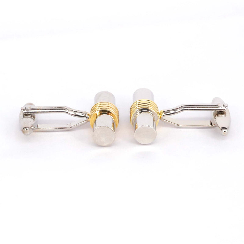 Horizonal Bar Silver and Gold Cufflinks