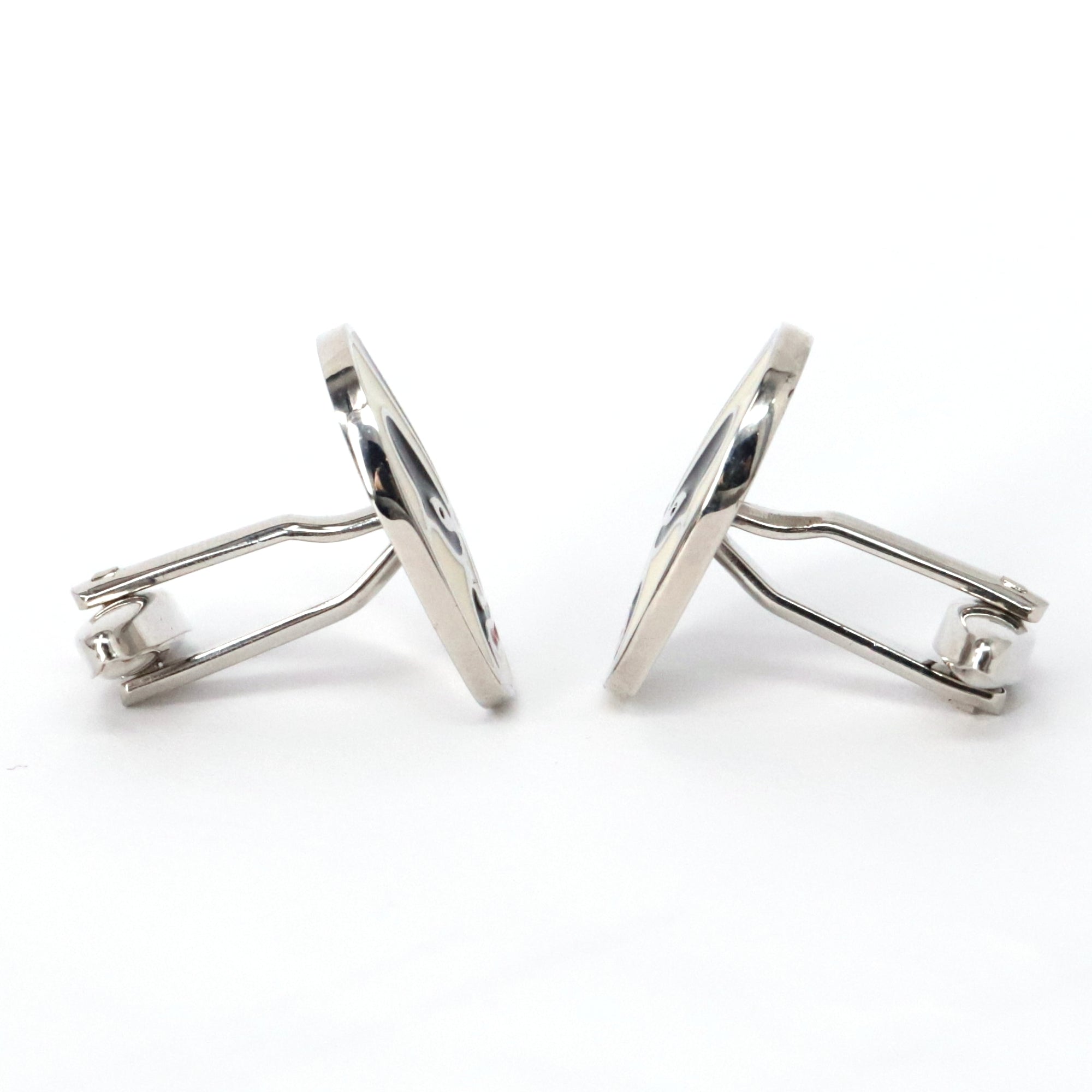 Jing Mask or Chinese Opera mask  white black Cufflinks (Online Exclusive)