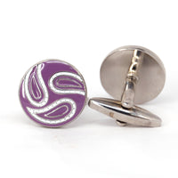 Light Purple Round paisley Cufflinks