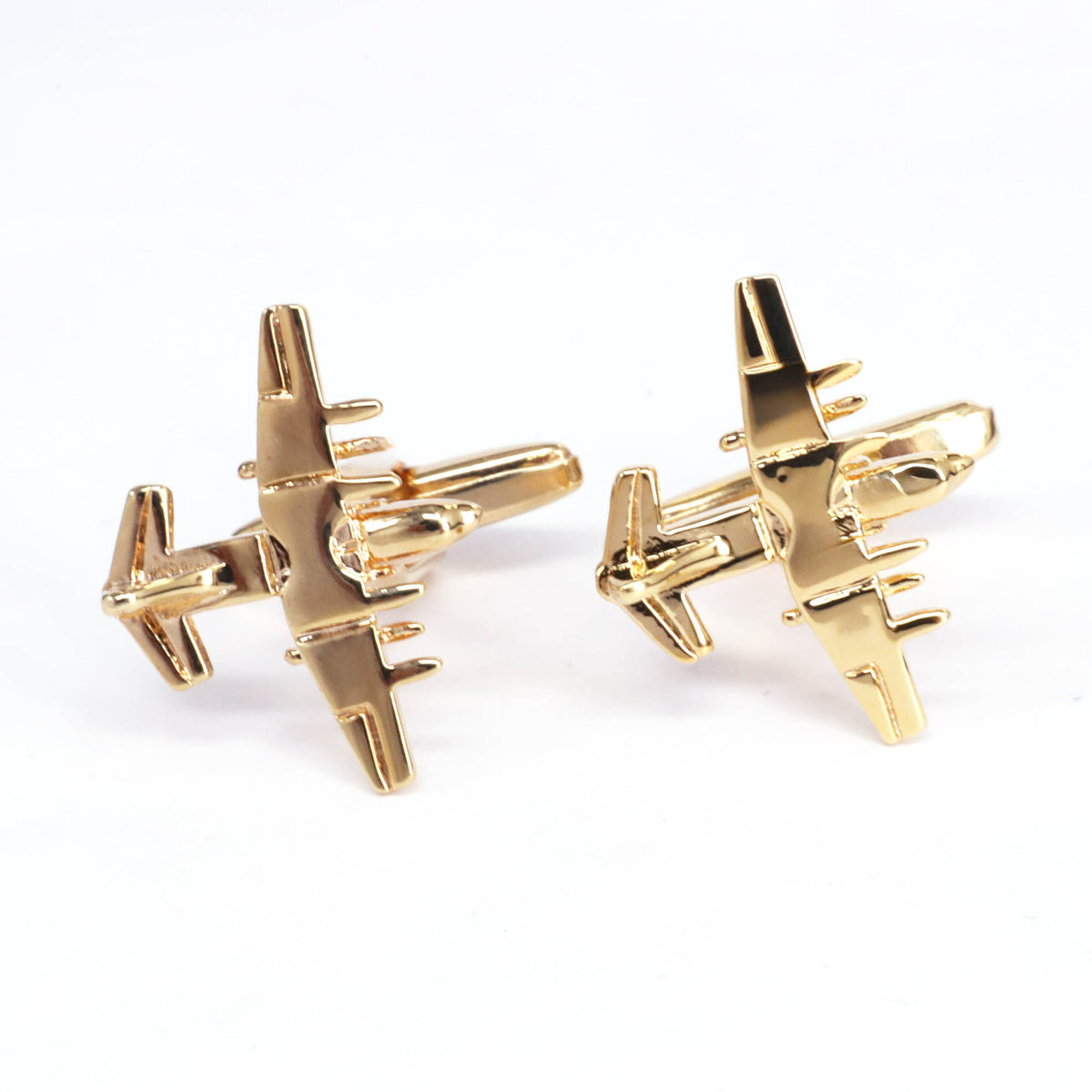 MarZthomson Fighter Jet Cufflinks in Gold -  Aeroplane Cufflinks