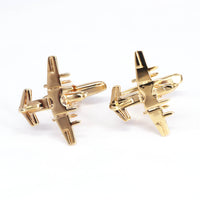 MarZthomson Fighter Jet Cufflinks in Gold -  Aeroplane Cufflinks
