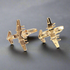 MarZthomson Fighter Jet Cufflinks in Gold -  Aeroplane Cufflinks