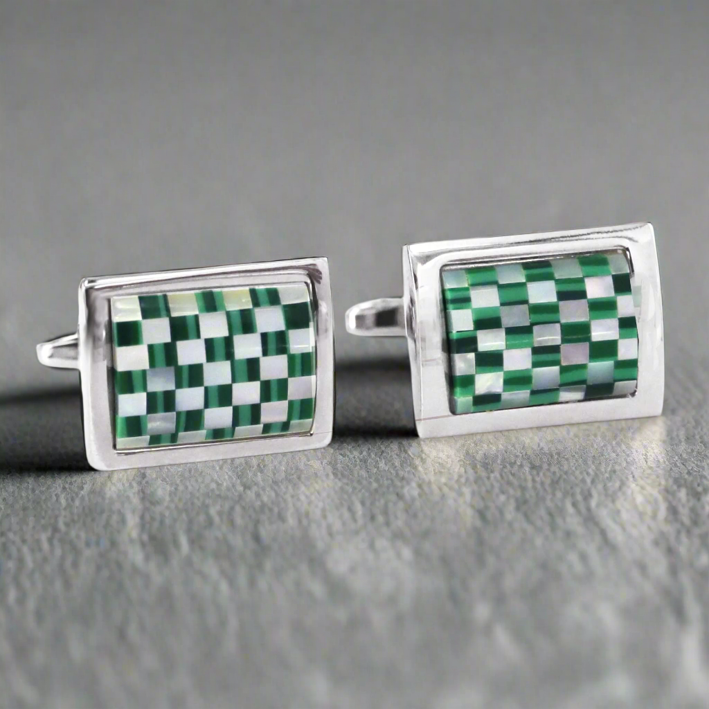 Mosaic Green Cufflinks