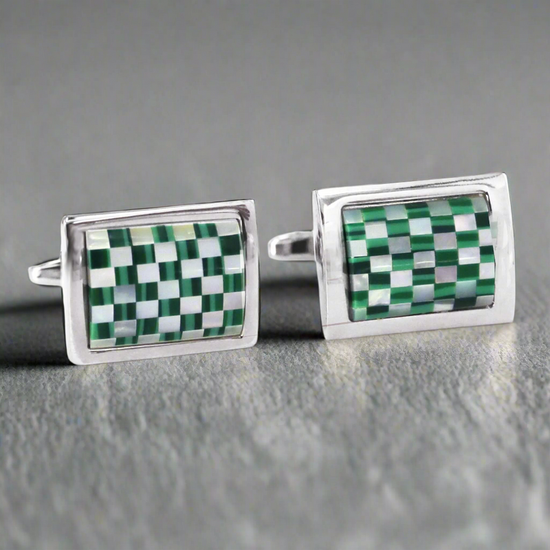 Mosaic Green Cufflinks