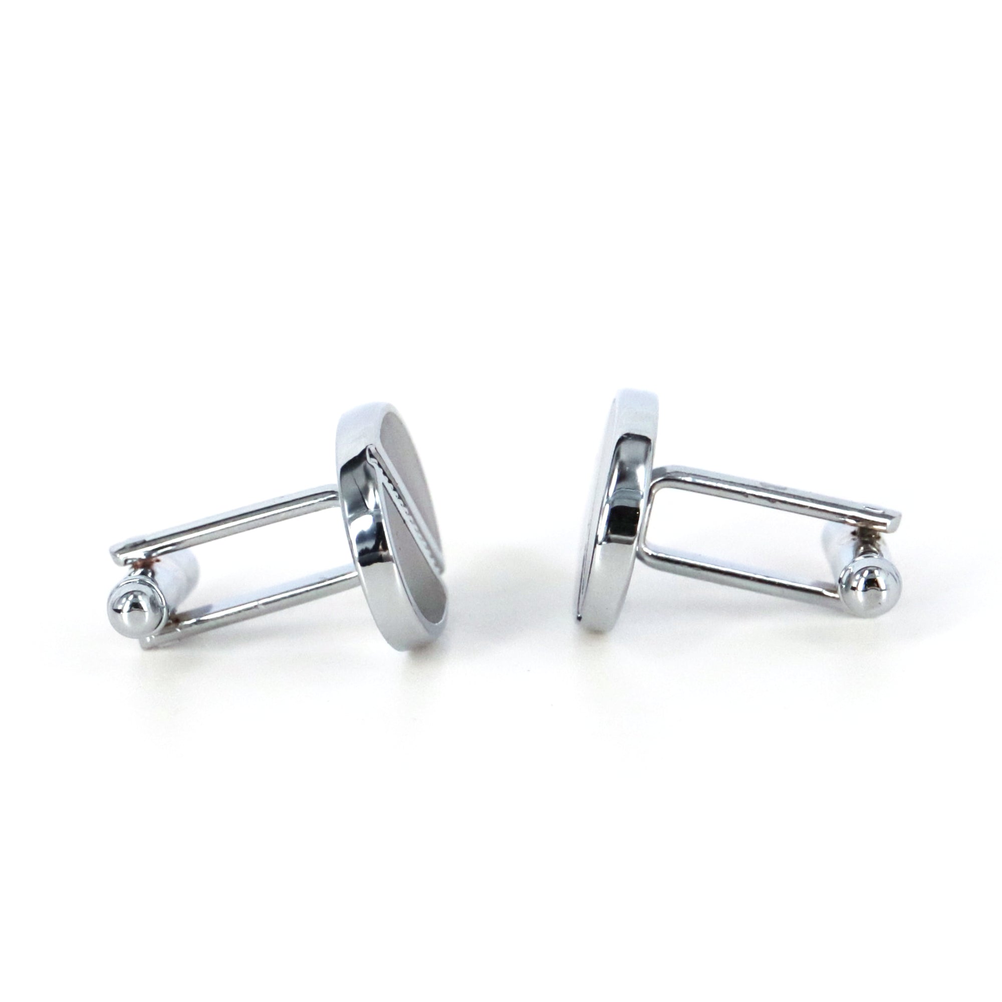 Cufflink Enamel Black and Silver