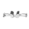 D-shape fiber glass Cufflink in black and white (Online Exclusive)