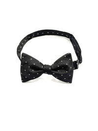 Orobianco L’unique Black and Black check with white flower Bow tie