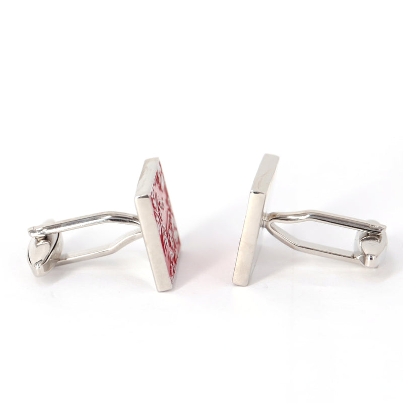 MarzthomsonRectangle Florist Design - Red cufflinks (Online Exclusive)