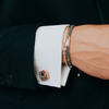 Square Gear cufflinks in rose gold plated stainless steel - Tateossian