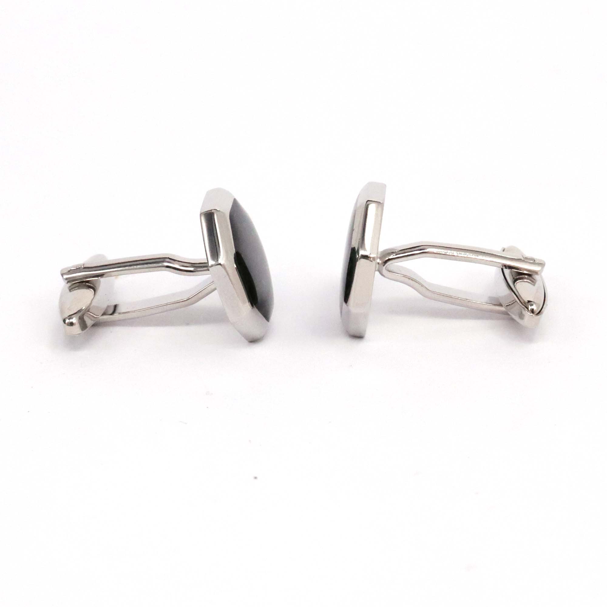 Octagon Cufflinks with Green Carbon Fiber design