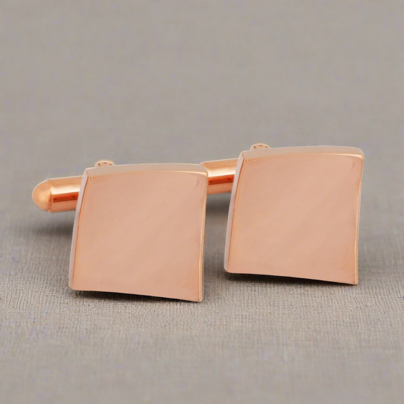 Concaved Square Cufflinks in Rose Gold (Online Exclusive)