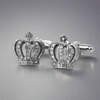 Crown Crystal Blue and White Crystal Cufflinks