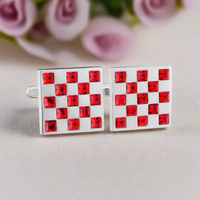 Crystal Checkered Pattern Cufflink (Online Exclusive)