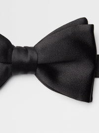 ZEGNA Silk Self Black Bow Ties