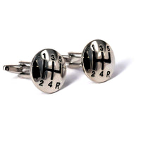 Car Manual Gear Cufflinks in Silver (Online Exclusive)