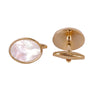 Oval Gold Cufflinks with White Mother of Pearl