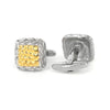 Silver Square Cufflinks with Gold