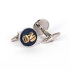 Gold Coffee Beans Cufflink in Dark Blue