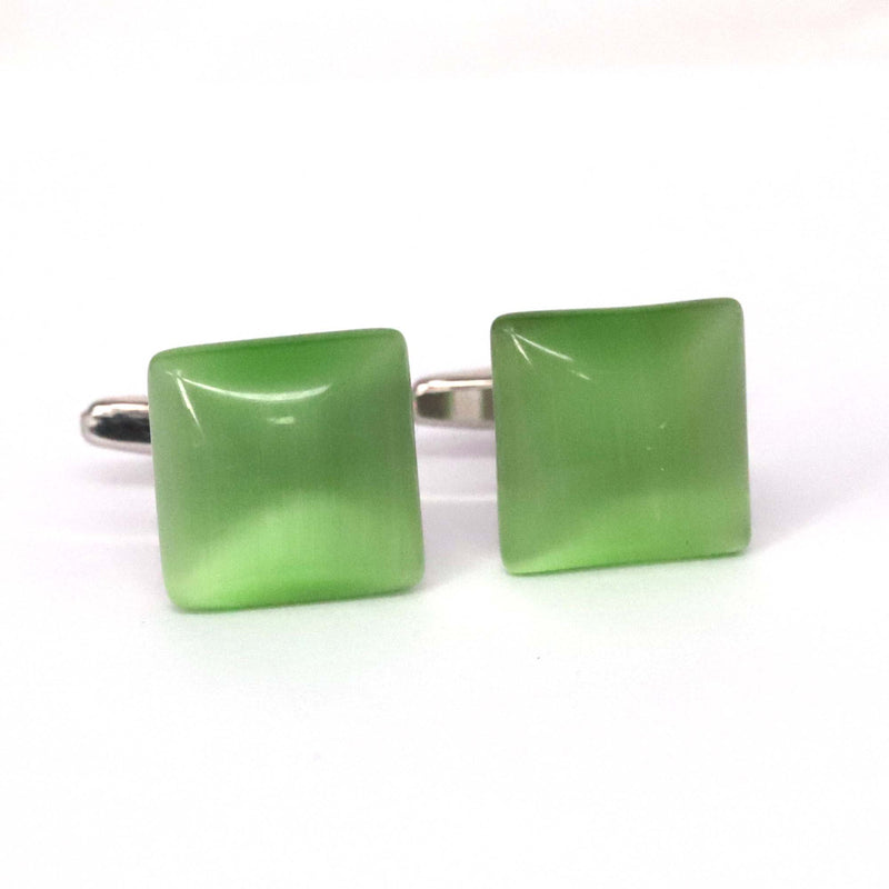 Apple Green Fiber optic Square Cufflinks (Online Exclusive)