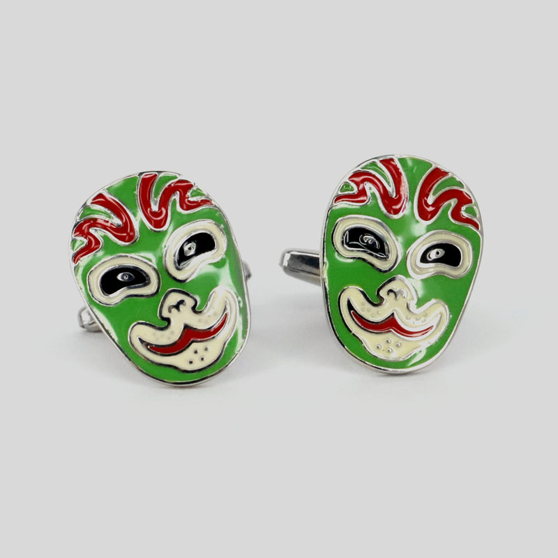 Jing Mask or Chinese Opera mask Cufflinks (Online Exclusive)